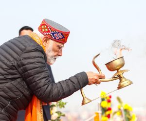 PM Narendra Modi took a holy dip at the Triveni Sangam during the Maha Kumbh Mela 2025 in Prayagraj, calling it a "moment of divine connection."